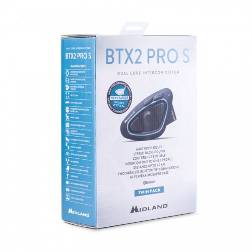 Interfono Moto Midland BTX2 PRO SLR Doppio Con Hi-Fi Speaker
