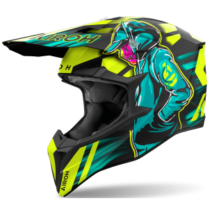 Casco Moto Cross Airoh Wraaap Cyber Giallo