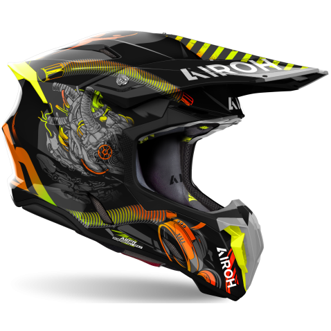 Casco Moto Cross Airoh Twist 3 Toxic  Casco Moto Cross Airoh Twist 3 Toxic