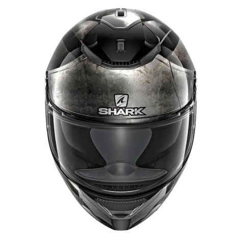 Casco Moto Integrale Shark Spartan Oplite in Fibra con Visierino Nero Cromato Casco Moto Integrale Shark Spartan Oplite in Fibra con Visierino Nero Cromato