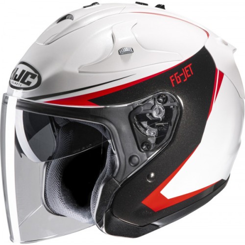 Casco Moto Jet HJC Fg-Jet Balin Bianco Nero-Rosso