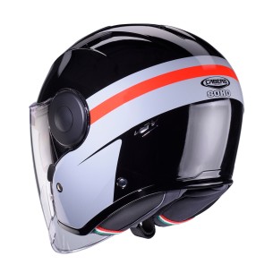Casco Moto Caberg Jet Soho Zephyr Nero-Grigio-Rosso 2