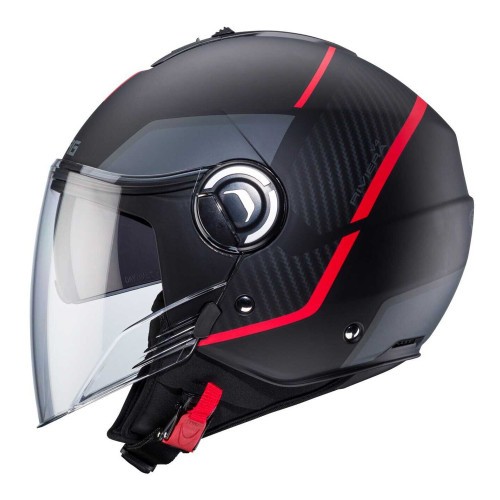 Casco Jet Caberg Riviera V4X Geo Matt Black-Red-Anthracite